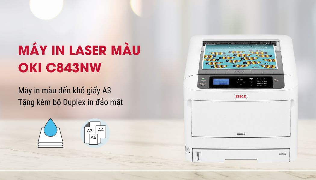máy in laser màu OKI C843NW máy in laser màu OKI C843NW