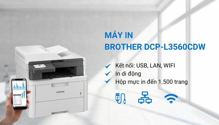 máy in Brother DCP-L3560CDW kết nối máy in Brother DCP-L3560CDW kết nối